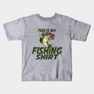 This is my fishing shirt with Bass fish Kids T-Shirt